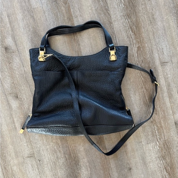Vince Camuto Black Lamb Leather Shoulder Bag - Picture 1 of 7